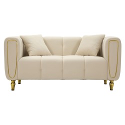 Sofá Alma color crema con cojines 155x81x71 cm – Luminosidad, sencillez y confort superior