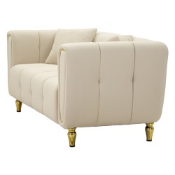 Sofá Alma color crema con cojines 155x81x71 cm – Luminosidad, sencillez y confort superior