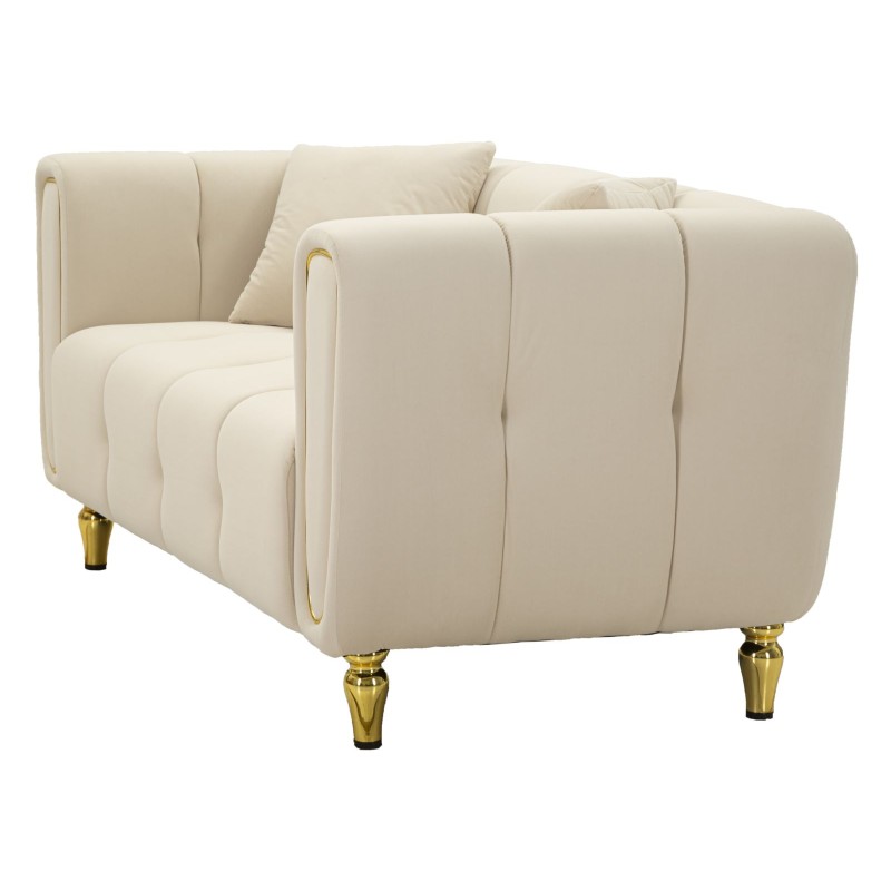 Sofá Alma color crema con cojines 155x81x71 cm – Luminosidad, sencillez y confort superior