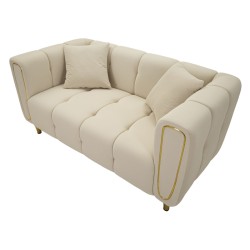 Sofá Alma color crema con cojines 155x81x71 cm – Luminosidad, sencillez y confort superior