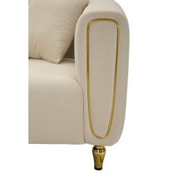 Sofá Alma color crema con cojines 155x81x71 cm – Luminosidad, sencillez y confort superior