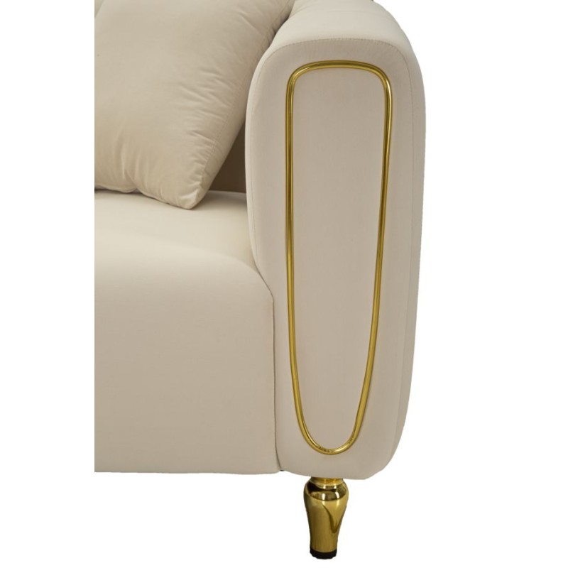 Sofá Alma color crema con cojines 155x81x71 cm – Luminosidad, sencillez y confort superior