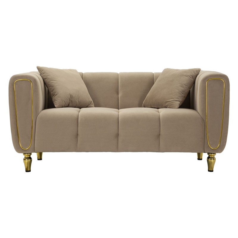 Sofá Alma gris con cojines 155x81x71 cm – Elegancia discreta y diseño moderno