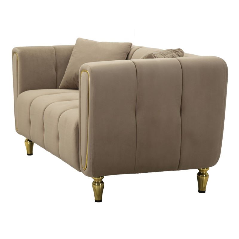 Sofá Alma gris con cojines 155x81x71 cm – Elegancia discreta y diseño moderno