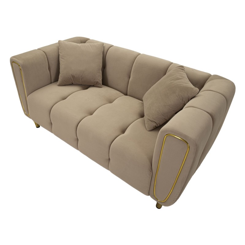 Sofá Alma gris con cojines 155x81x71 cm – Elegancia discreta y diseño moderno