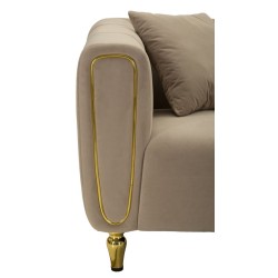 Sofá Alma gris con cojines 155x81x71 cm – Elegancia discreta y diseño moderno