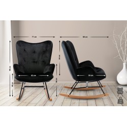 mecedora de terciopelo Sanka negro