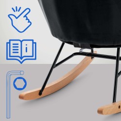 mecedora de terciopelo Sanka negro