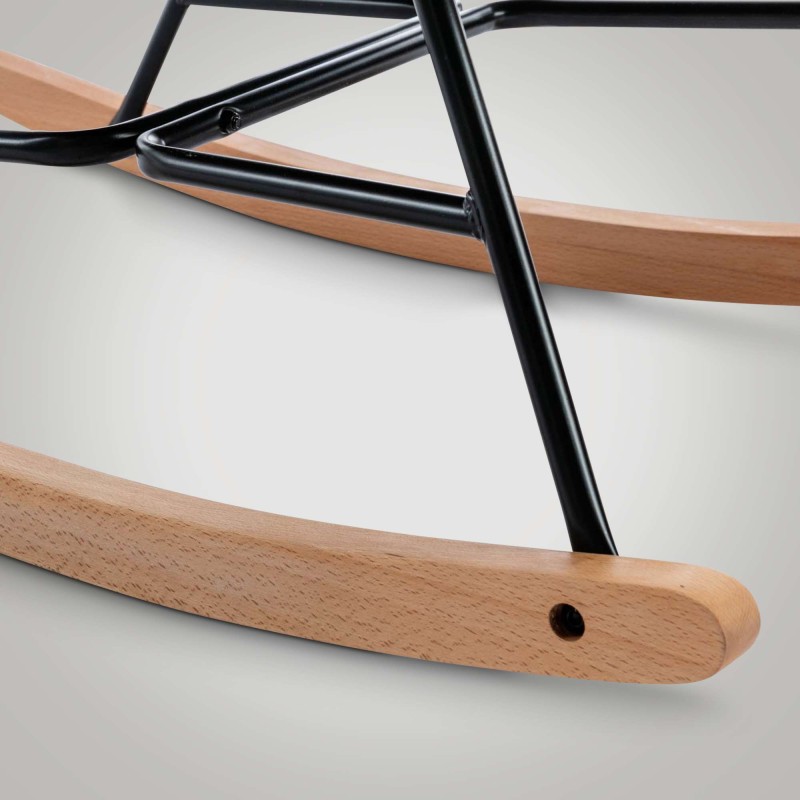 mecedora de terciopelo Sanka gris oscuro