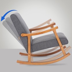 Mecedora Morelia en tela de nogal gris claro