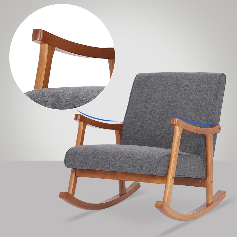 Mecedora Morelia en tela de nogal gris claro