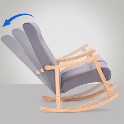 Silla mecedora de terciopelo de Saltillo natural/gris