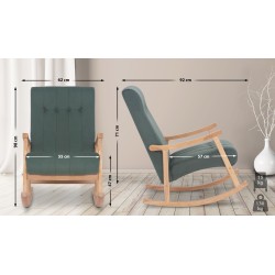 Silla mecedora de terciopelo de Saltillo naturaleza/verde