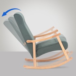 Silla mecedora de terciopelo de Saltillo naturaleza/verde