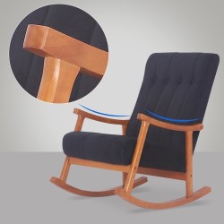 Silla mecedora de terciopelo de Saltillo nogal/negro