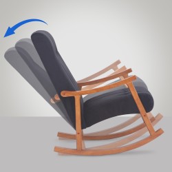 Silla mecedora de terciopelo de Saltillo nogal/negro