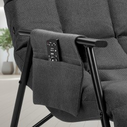 Silla mecedora de tela Cathy gris oscuro