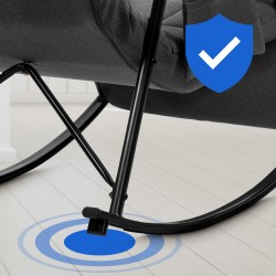 Silla mecedora de tela Cathy gris oscuro