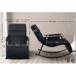 Silla mecedora de tela Cathy negro