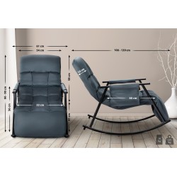 Sillón mecedor de terciopelo Cathy gris oscuro