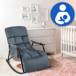 Sillón mecedor de terciopelo Cathy gris oscuro