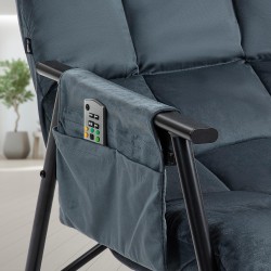 Sillón mecedor de terciopelo Cathy gris oscuro