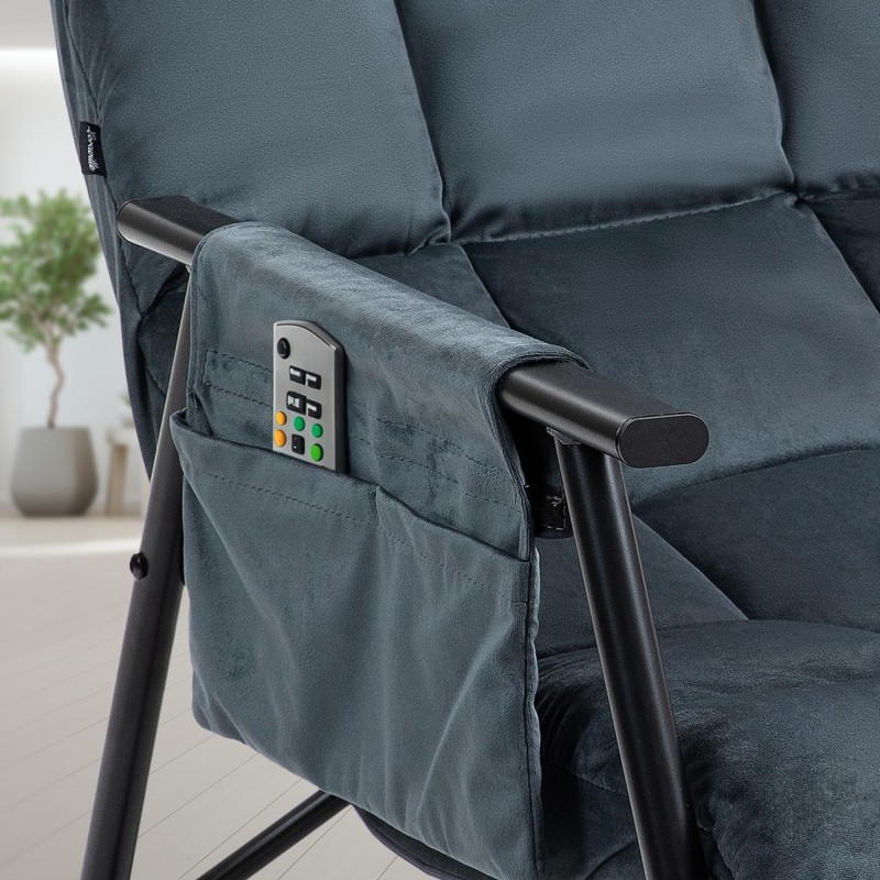 Sillón mecedor de terciopelo Cathy gris oscuro