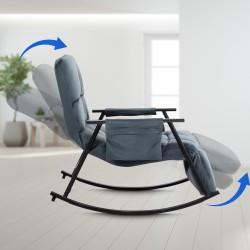 Sillón mecedor de terciopelo Cathy gris oscuro