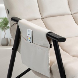 Sillón mecedor de terciopelo Cathy crema