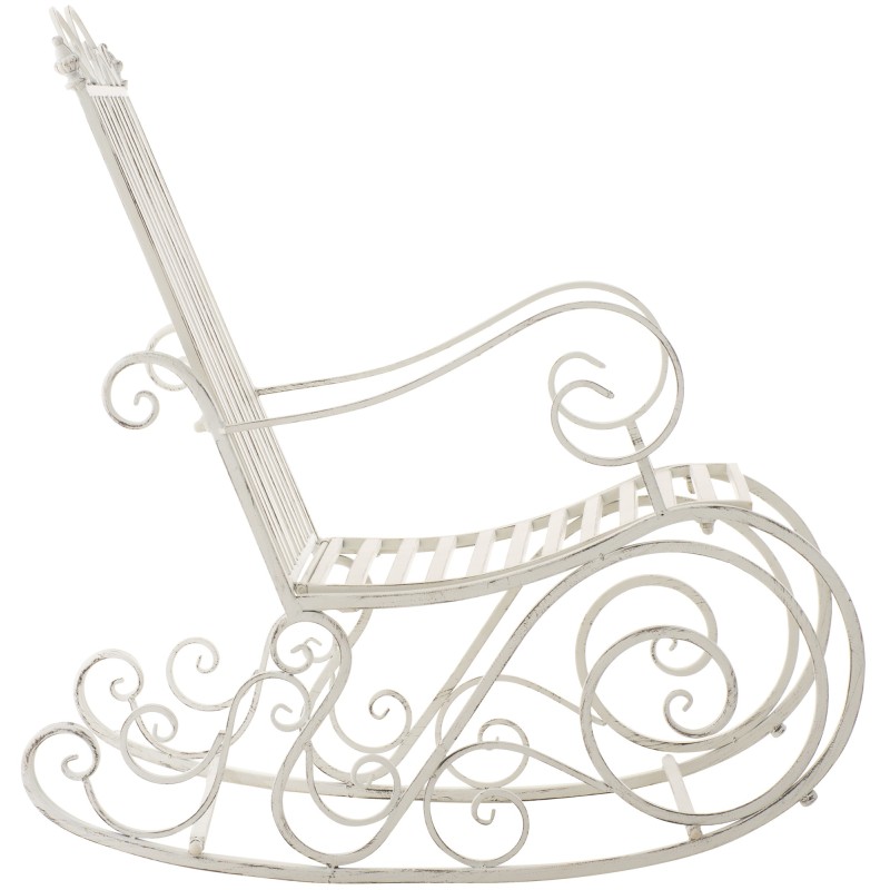 Silla mecedora Smilla blanco antiguo