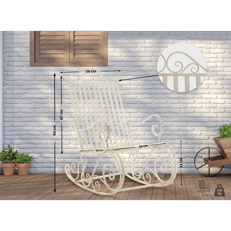 Silla mecedora Smilla crema antigua