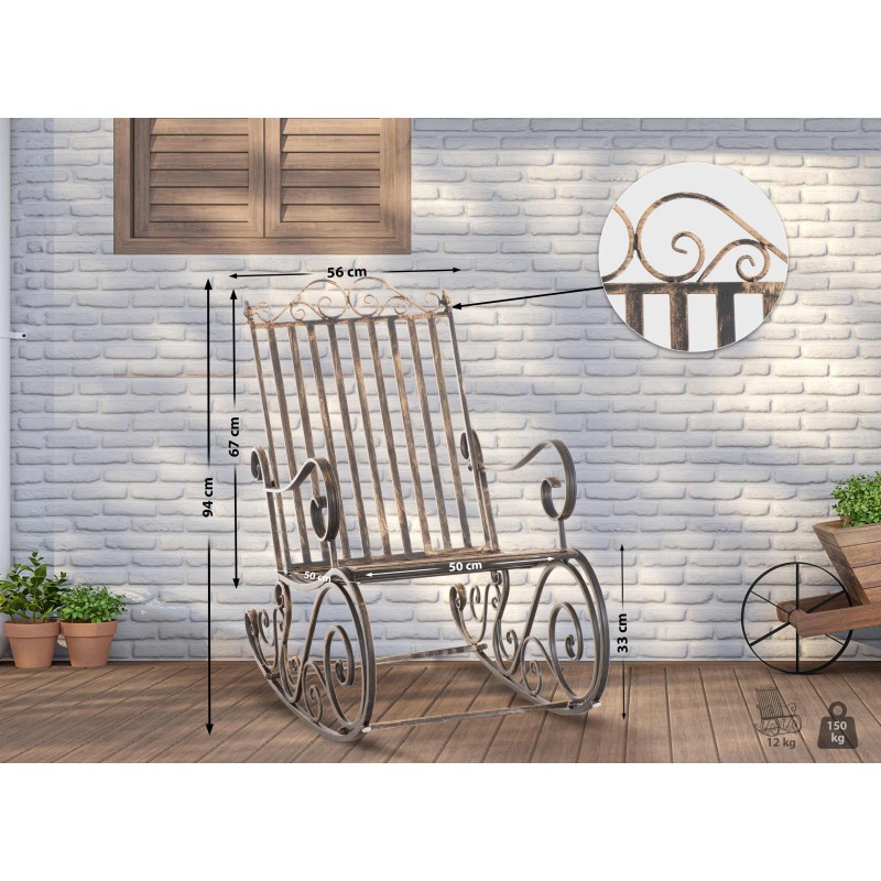Silla mecedora Smilla bronce
