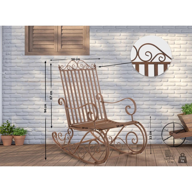Silla mecedora Smilla marrón