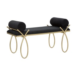 Glam Ribbon Banc Noir – Elegancia escultórica 112.5x49x53