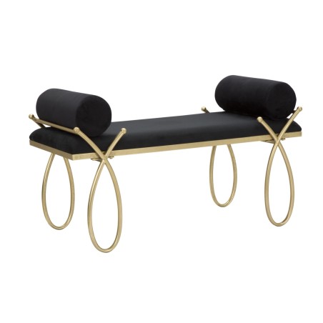 Glam Ribbon Banc Noir – Elegancia escultórica 112.5x49x53