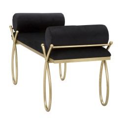 Glam Ribbon Banc Noir – Elegancia escultórica 112.5x49x53