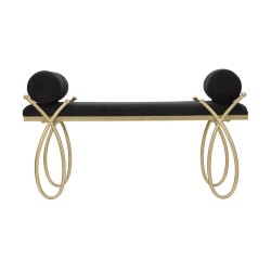 Glam Ribbon Banc Noir – Elegancia escultórica 112.5x49x53