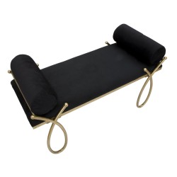 Glam Ribbon Banc Noir – Elegancia escultórica 112.5x49x53