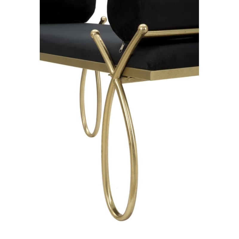 Glam Ribbon Banc Noir – Elegancia escultórica 112.5x49x53