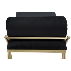 Glam Ribbon Banc Noir – Elegancia escultórica 112.5x49x53