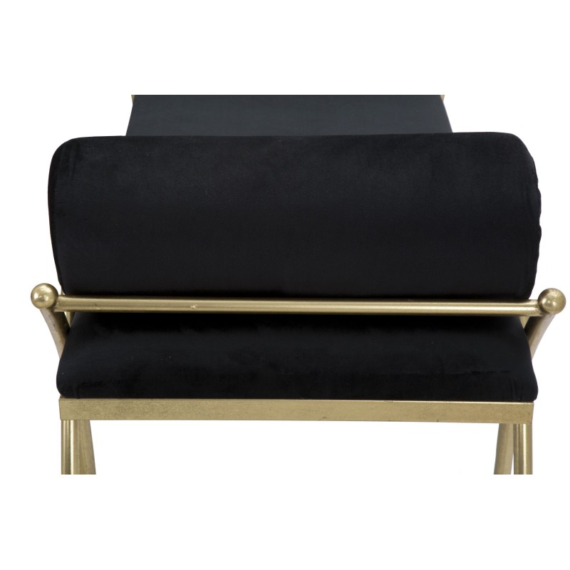 Glam Ribbon Banc Noir – Elegancia escultórica 112.5x49x53