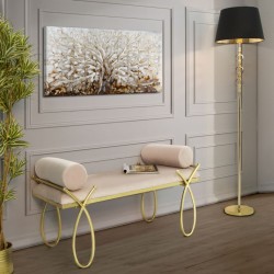 Banco Glam Ribbon Rosa – Encanto Sublime 112.5x49x53