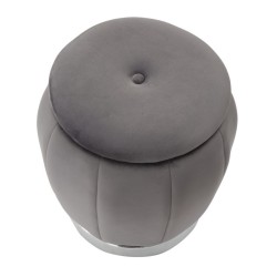 Glam Puff París Gris/Plata – Refinamiento Secreto Ø43x43