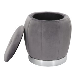 Glam Puff París Gris/Plata – Refinamiento Secreto Ø43x43