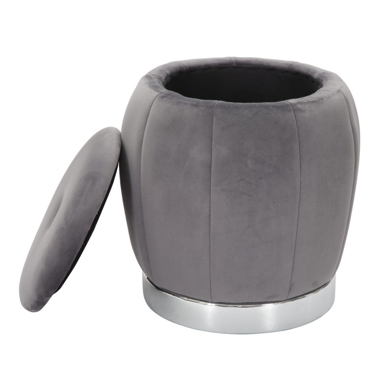 Glam Puff París Gris/Plata – Refinamiento Secreto Ø43x43