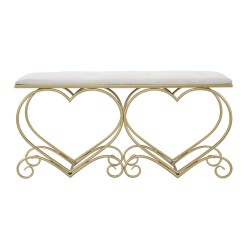 Banco Corazón Glam Cream – Suavidad Noble 105x37.5x51.5