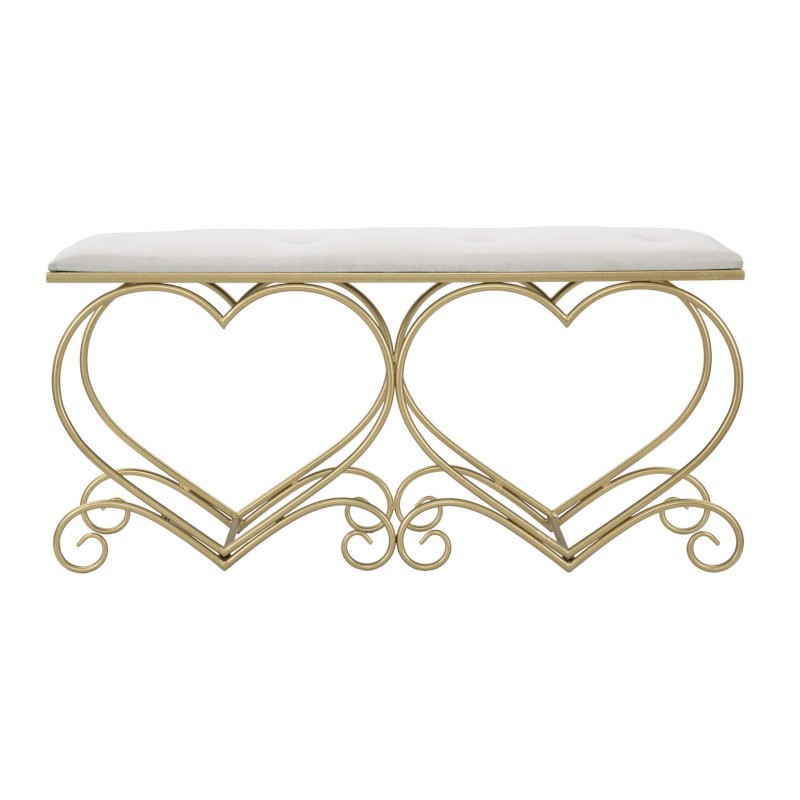 Banco Corazón Glam Cream – Suavidad Noble 105x37.5x51.5