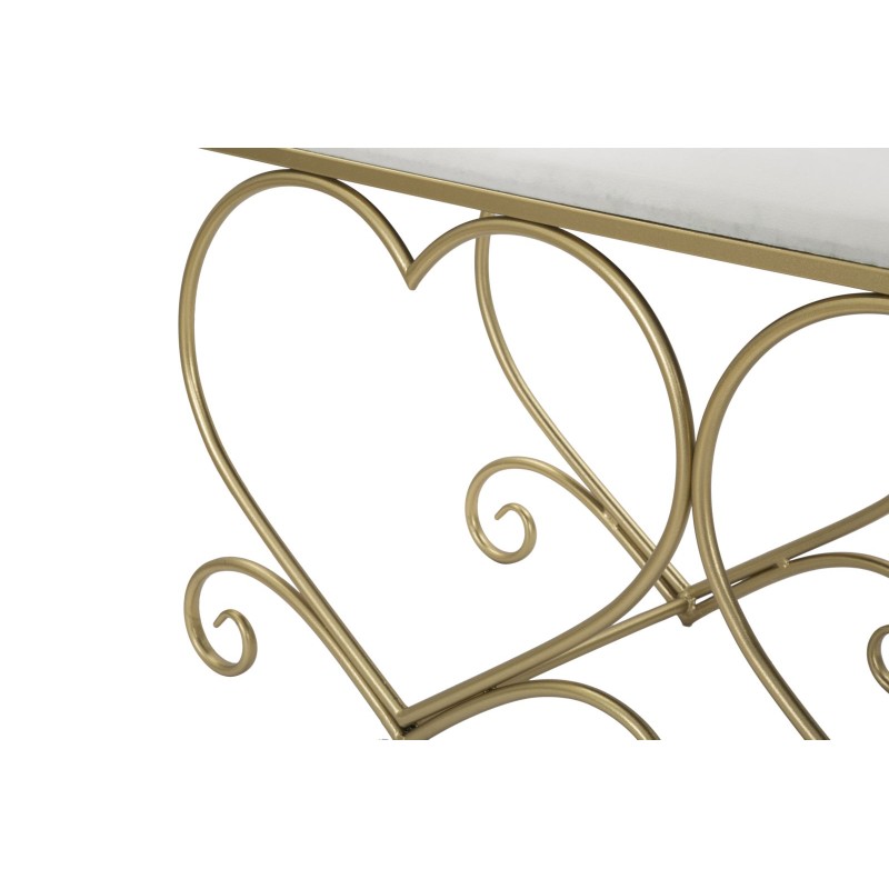 Banco Corazón Glam Cream – Suavidad Noble 105x37.5x51.5
