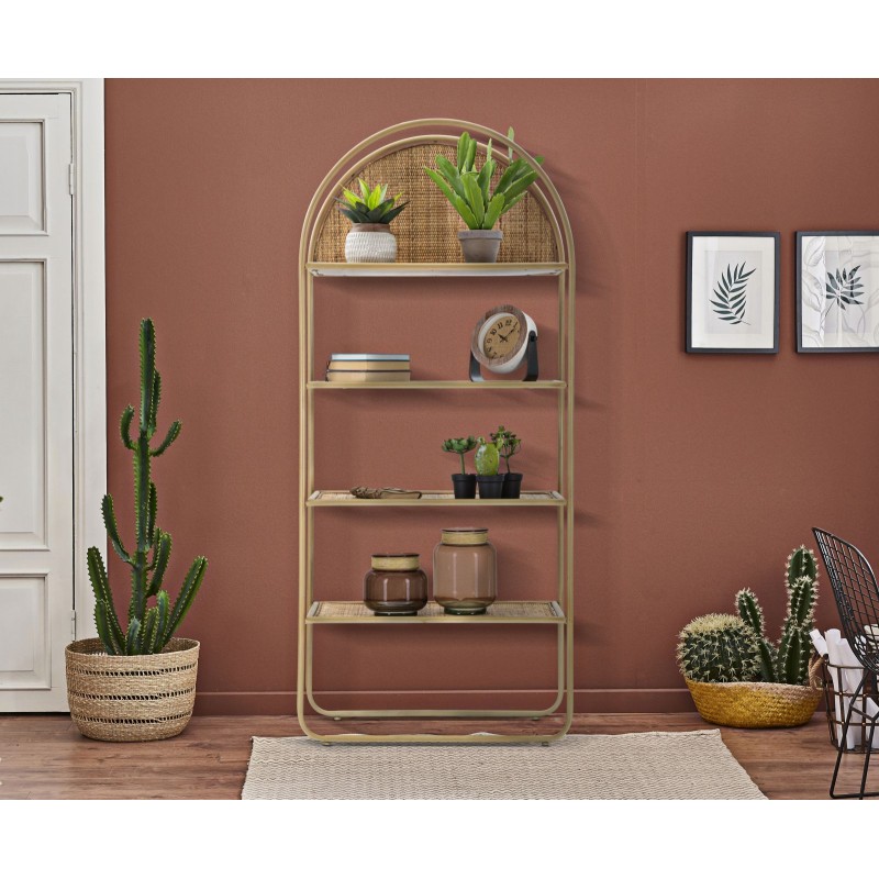 Estantería redonda estilo boho chic Panamá – Armonía natural 80x40x180