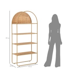 Estantería redonda estilo boho chic Panamá – Armonía natural 80x40x180